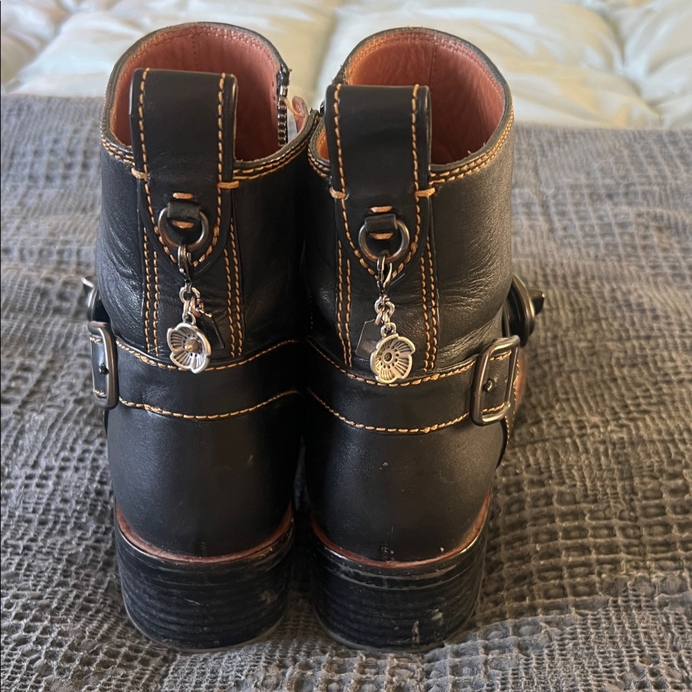 Coach Black Leather Ankle Booties - Picture 2 of 16